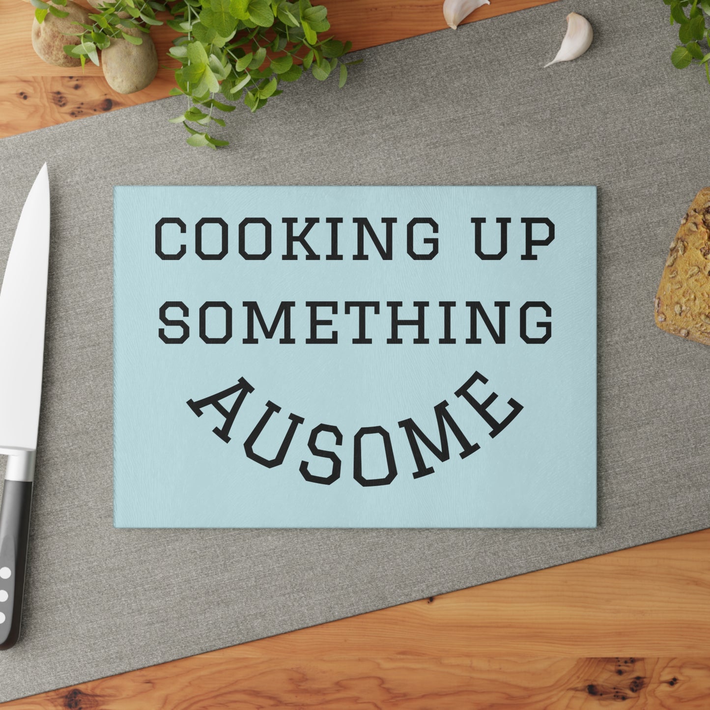 #ausome Cooking Up Something Ausome Glass Cutting Board