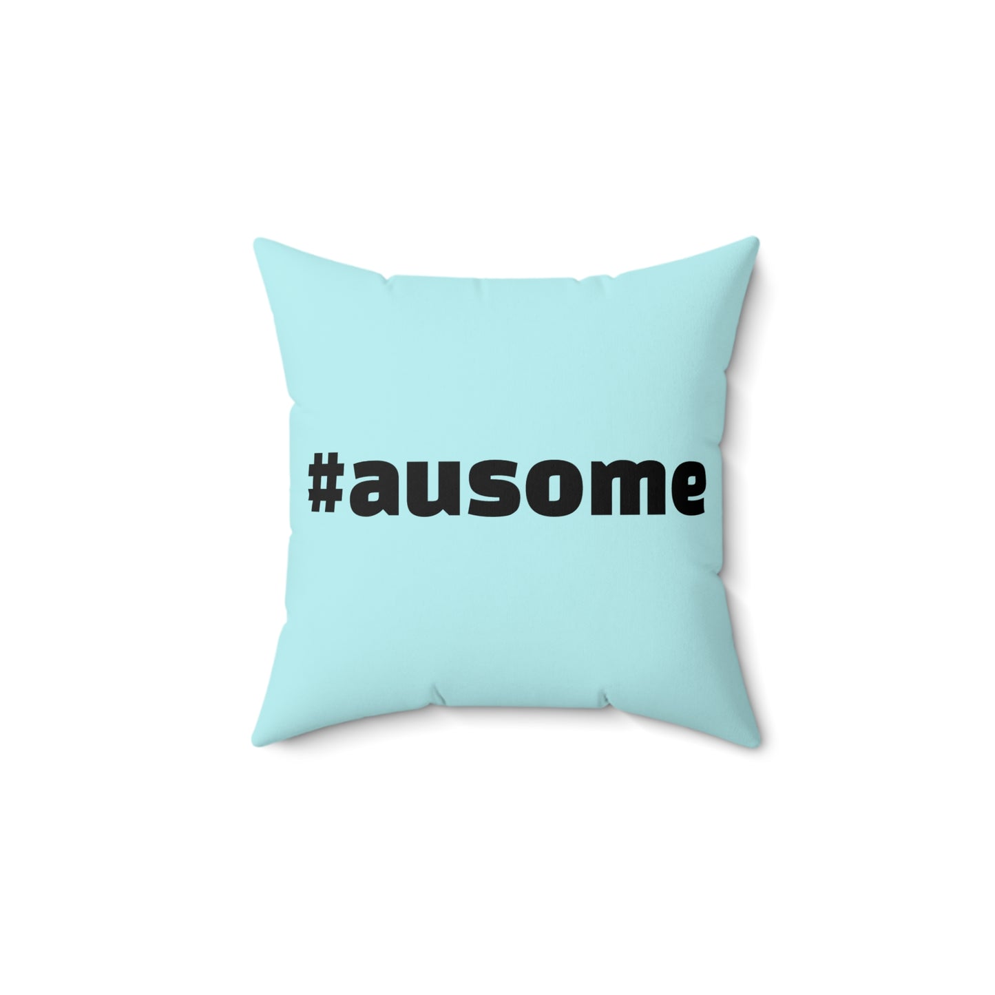 #ausome Square Light Aqua Pillow