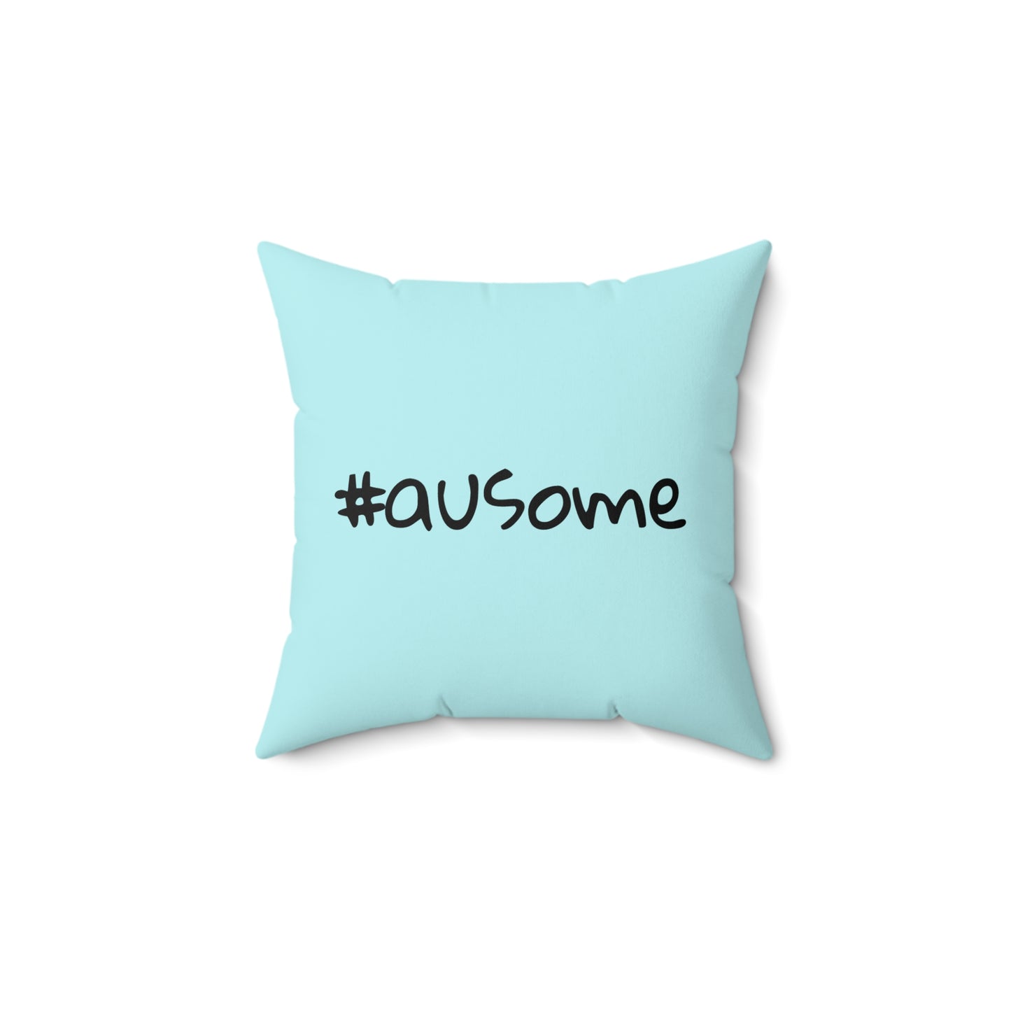 #ausome Square Light Aqua Pillow