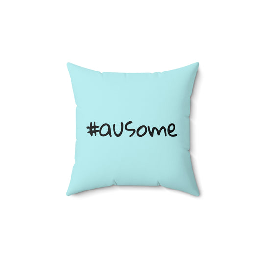 #ausome Square Light Aqua Pillow